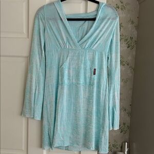 Hardtail swim coverup Light Blue Long Sleeve Tunic Sz m